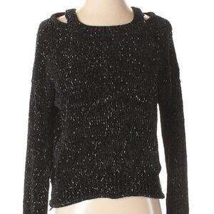 Mudd marled black cold shoulder sweater top